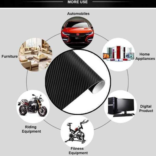Benzi Autocolante Auto Carbon 127 x 127cm în Culoarea Negru 1buc