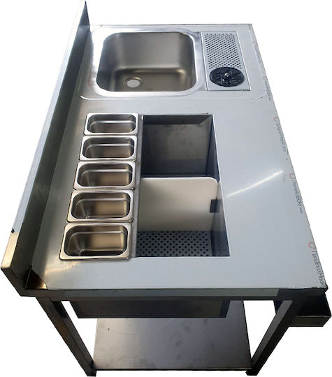 Lappas Metallic Bar Station with Dimension 160x70x85cm