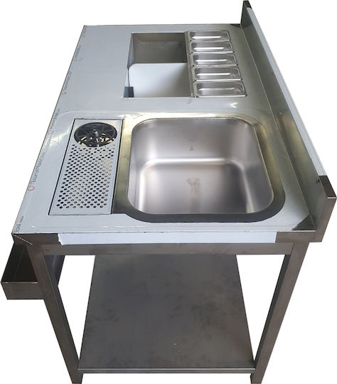 Lappas Metallic Bar Station with Dimension 160x70x85cm