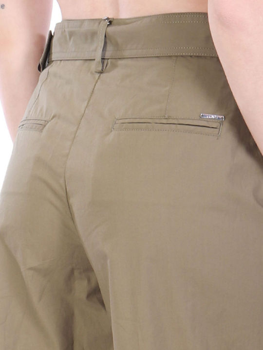 Damen Stoff Hose Khaki