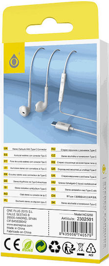 Moveteck 740579 In-ear Handsfree Ακουστικά με Βύσμα USB-C Λευκό