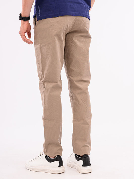 Ανδρικό Παντελόνι Chino Ελαστικό με Ίσια Γραμμή Camel