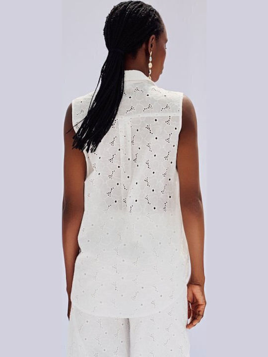 Women's Sleeveless Shirt White