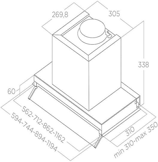 Elica BoxIn Advance Plus BLMAT/A/90 Μηχανισμός Απορρόφησης 90cm Μαύρος με Wi-Fi