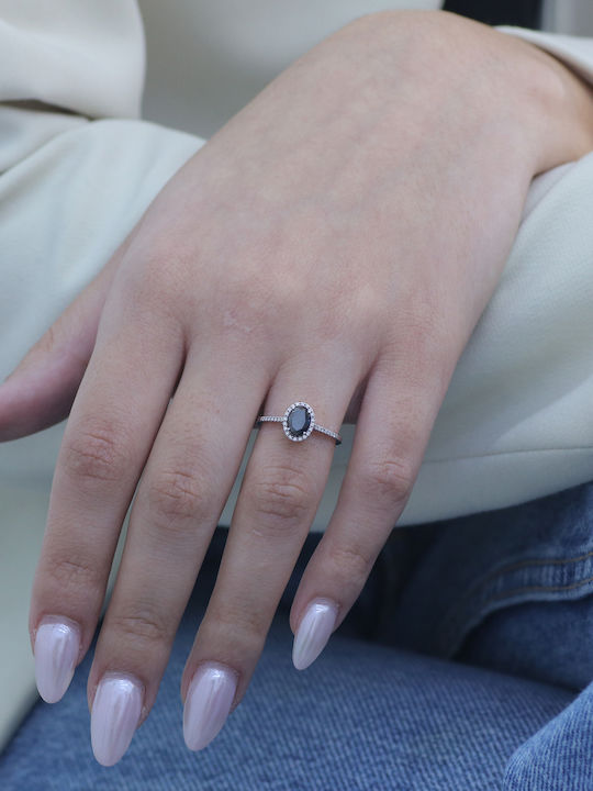 Damen Ring mit Diamant aus Weißgold 18K