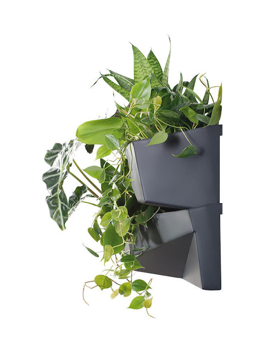 Marhome Cascade Garden Set 2 Planters Plastic Charcoal