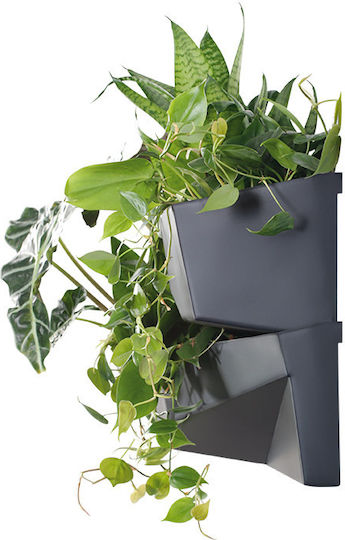 Marhome Cascade Garden Set 2 Planters Plastic Charcoal