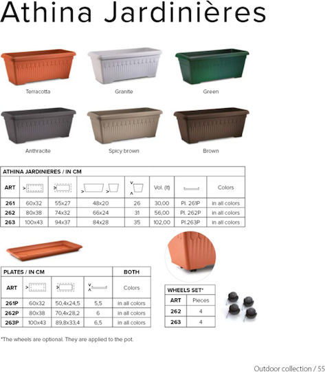 Atmosphera Athina Planter Box Plastic Negru Atmosphera Athina Planter Box Plastic Negru