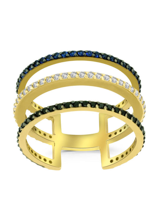 Antwnakakis Ring with Zircon made of White gold 14K