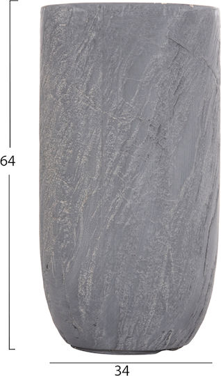 HomeMarkt Set 3 Metallische Pflanzgefäße Cement 44x79cm