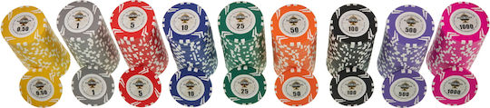 Pokeritems Set 500 Numbered Poker Chips 14gr in Suitcase