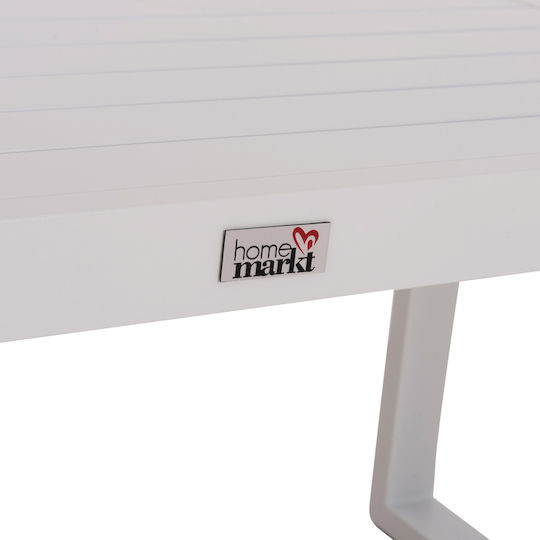 Sentry Auxiliary Outdoor Free Standing Aluminum Table White 87x43xcm