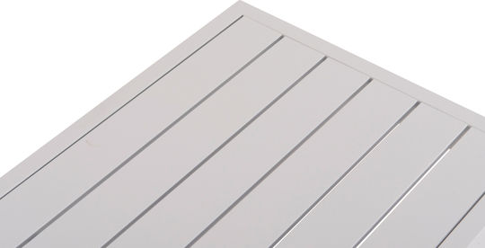Sentry Auxiliary Outdoor Free Standing Aluminum Table White 87x43xcm