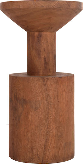 Round Side Table Bermal Made of Solid Wood Natural M35xL35xH65cm