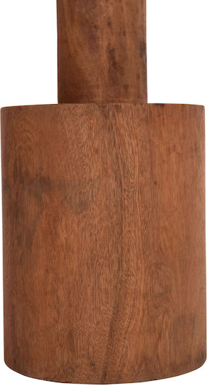 Round Side Table Bermal Made of Solid Wood Natural M35xL35xH65cm