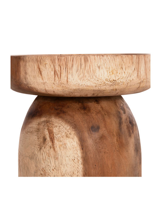 Round Side Coffee Table Loki Made of Solid Wood Natural W30xL30xH50cm