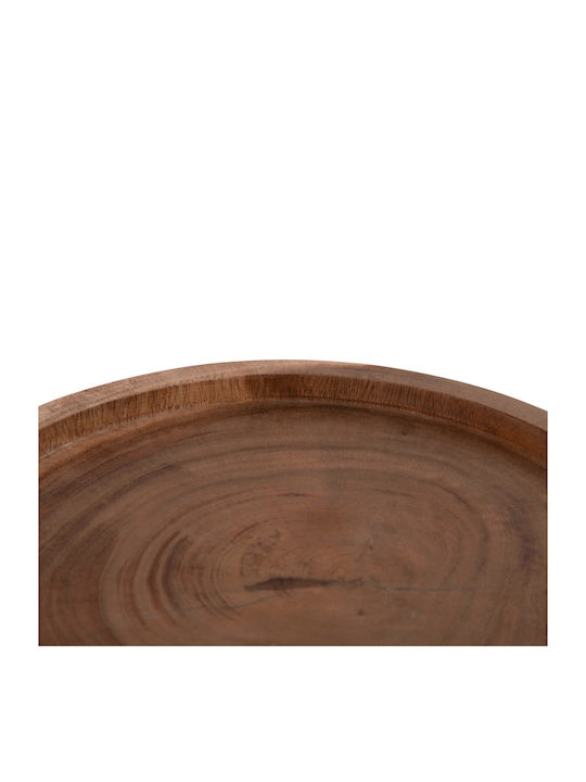 Round Side Coffee Table Loki Made of Solid Wood Natural W30xL30xH50cm