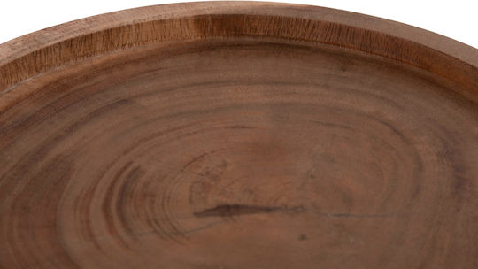 Round Side Coffee Table Loki Made of Solid Wood Natural W30xL30xH50cm