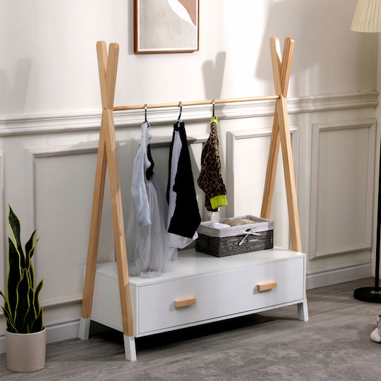 HomeMarkt Детска Дървена Закачалка 80x40x130см