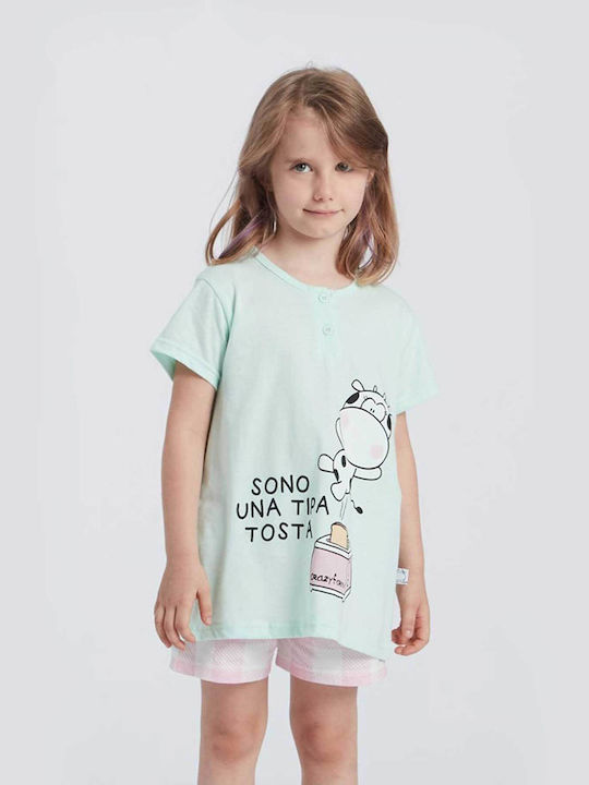 Crazy Farm Kids' Pajamas Summer Turquoise