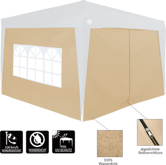 Set 2 Seitenwände Deuba Beige Maße 3x2m Polyester Wasserdicht
