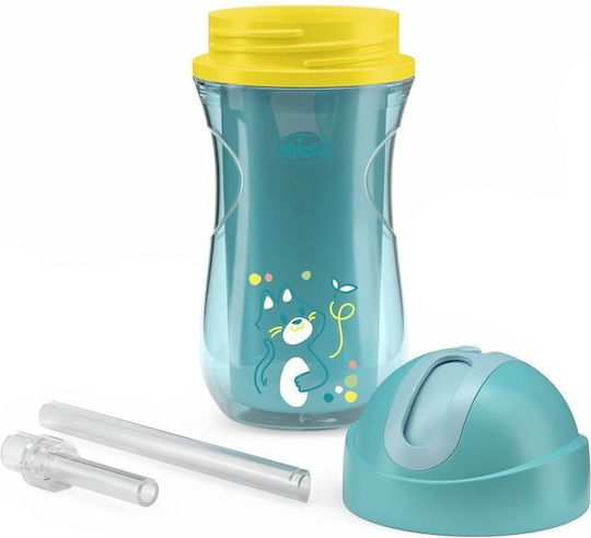 Chicco Παιδικό Ποτηράκι Sport από Μέταλλο Τιρκουάζ 266ml για 14m+
