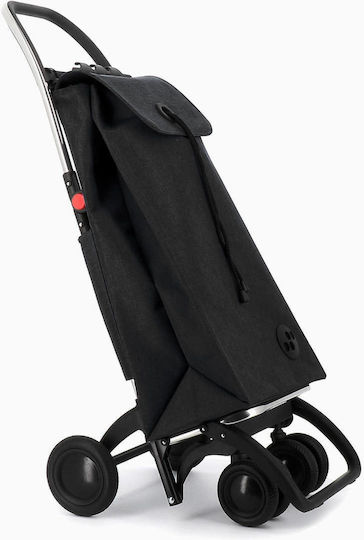 Stoff Einkaufswagen Klappbar Schwarz 13x13x13cm