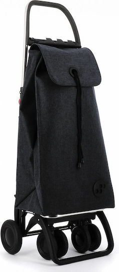 Stoff Einkaufswagen Klappbar Schwarz 13x13x13cm