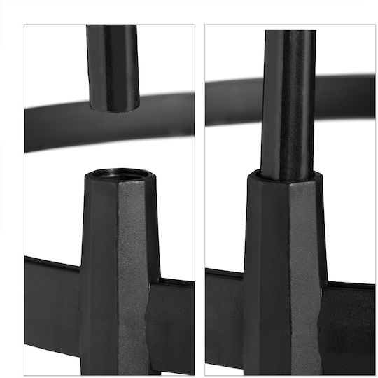 Set 2 Garden Flower Supports Obelisk Dimensions 188 x 30 cm Black Relaxdays