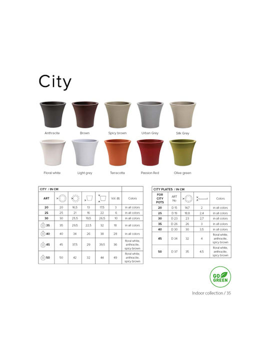 Atmosphera City Plant Pot Plastic Brown 30x30x26.5cm