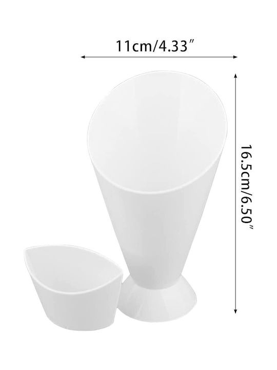 Serving Bowl Round Plastic White with Diameter 16.5cm
