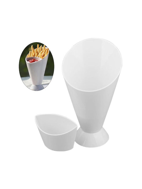 Serving Bowl Round Plastic White with Diameter 16.5cm