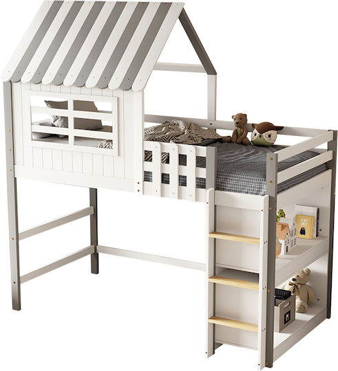 Loft Bed Single για Στρώμα 90x190cm