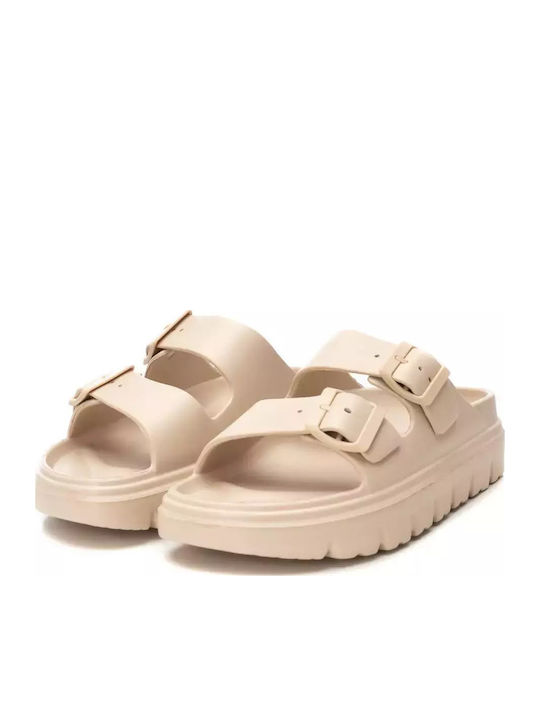 Flip Flops in Sandal Style with Platform in Beige Colour