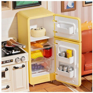 Rolife Construction & Building Toys Wooden Robotime Happy Meals Kitchen with LED for Children Aged 8+