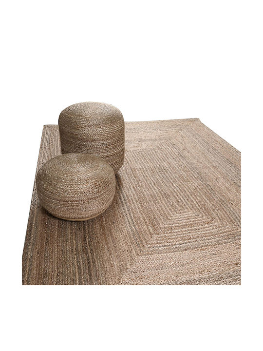 Σκαμπό Σαλονιού Ψάθινο Grey Natural 40x40x40εκ.