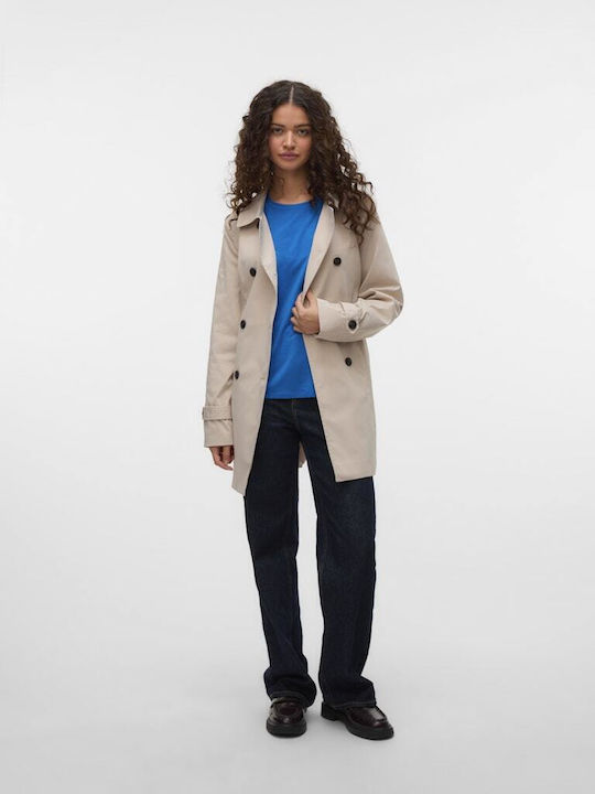 Women's Oatmeal Trench Coat