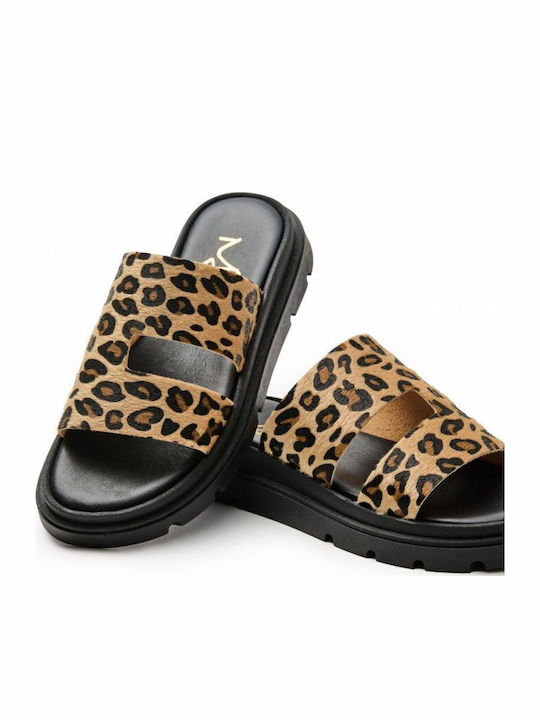 Δερμάτινα Γυναικεία Σανδάλια Leopard
