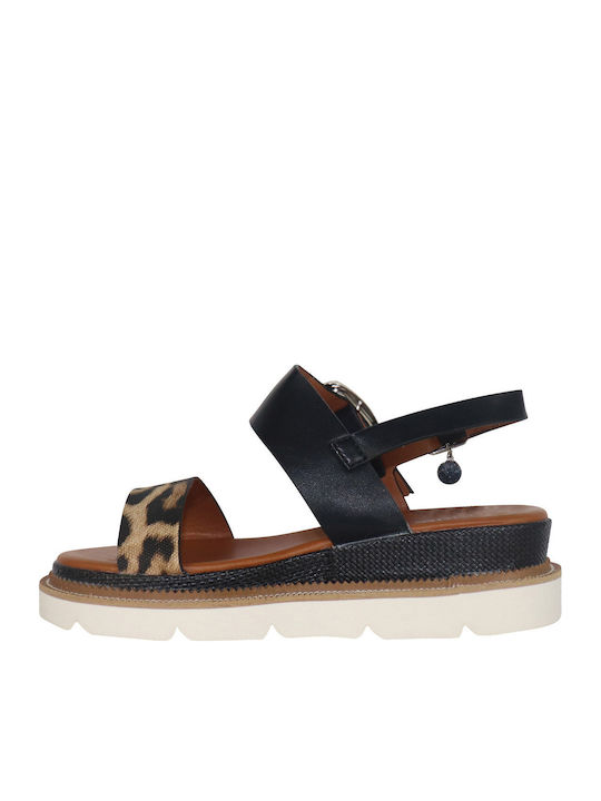 Flache Sandalen für Damen Flatforms Leopard