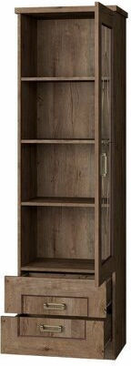 Lircava 109 Vitrină Pentru Sufragerie Din Lemn Și Metal Vitrină Cu Geamuri Stejar 46x44x191cm