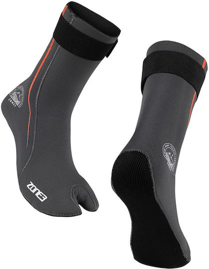 Zone3 Active Flex 3 mm Neopren-Schwimmsocken Grau Orange Größe S