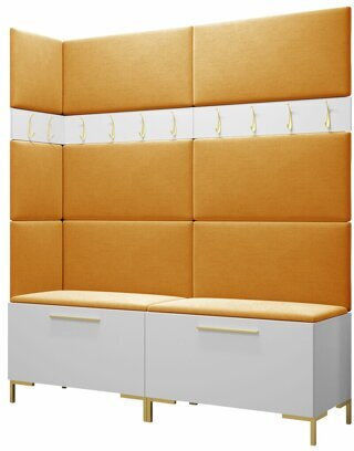 Tivsoa 104 Entry Furniture with Mirror & Hanger Aspro 168x46x196cm