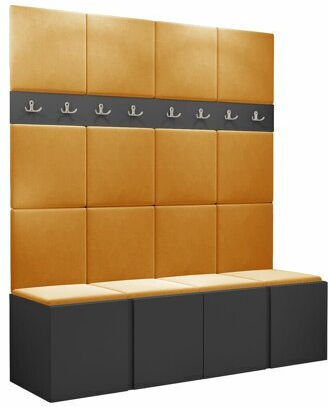 Hartford 268 Entry Furniture with Mirror & Hanger Graphite 168x46x186cm