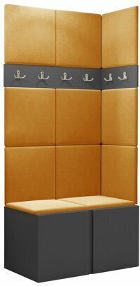 Hartford 264 Entry Furniture with Mirror & Hanger Γραφίτης 84x46x186cm