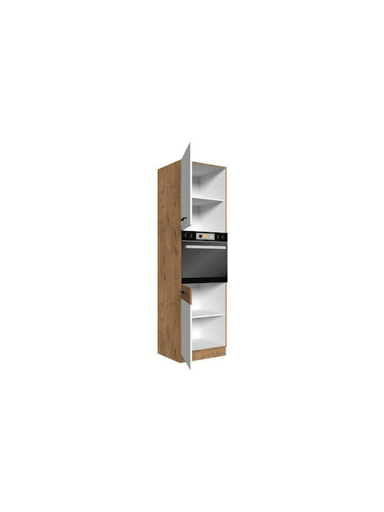 Oberschrank für Ofen Boden Ανοιχτό Καφέ 60x57x210cm
