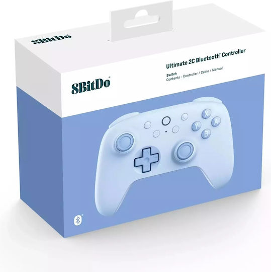 8Bitdo Ultimate 2C Wireless Gamepad with Hall Effect Sticks for Switch Blue