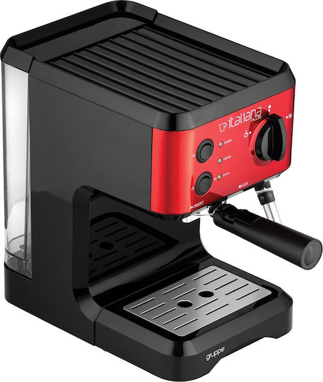 Gruppe Italiana Plus Mașină de Espresso 1050W Presiune 20bar Roșie