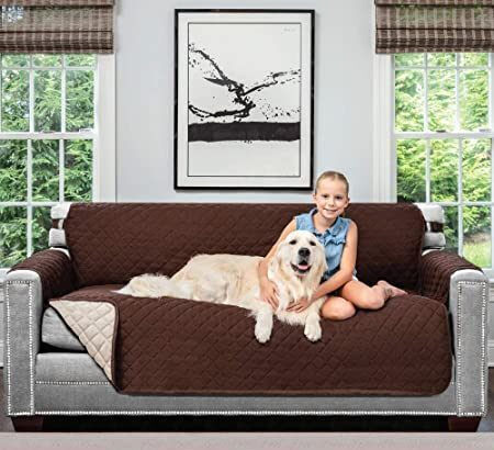 Elastische Abdeckung für Dreisitziges Sofa Braun 190x195cm