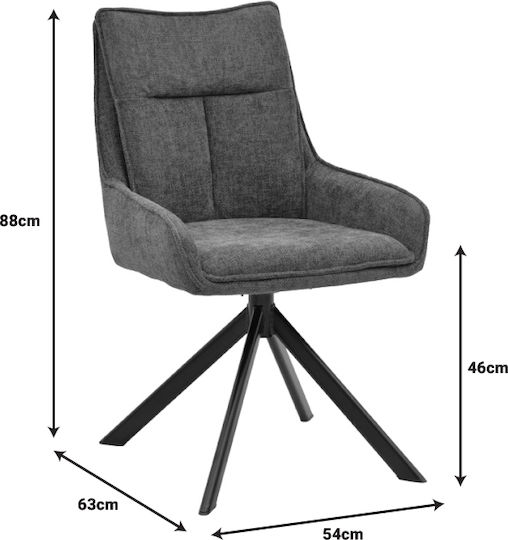 Konelian Scaune Bucătărie Anthracite 1buc 54x63x88buc