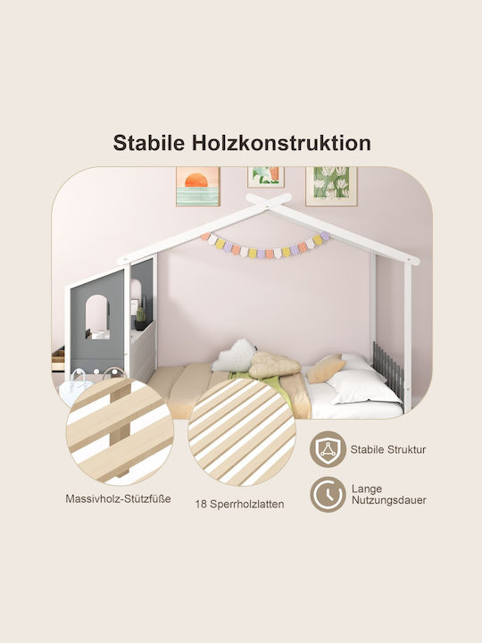 Kinderbett Einzeln mit Stauraum & Schreibtisch für Matratze x